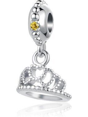 November Birthstone Princess Queen Crown Charm For Pandora Bracelets Jewelry